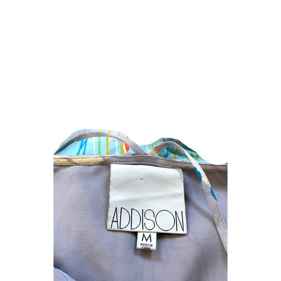 Addison For Anthropologie 100% Silk Slip Dress Blue Size M Coastal Beach Summer - Picture 3 of 13